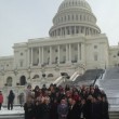 Attendees at the 2014 NCRA Legislative Boot Camp brave the elements at Capitol Hill