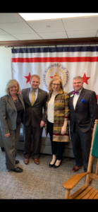 Members of Tennessee Court Reporters Association's legislative committee with Tennessee Majority House Leader: (l-r) Sheila Wilson, Majority Leader Rep. Lamberth, Dana Webb, and Max Curry