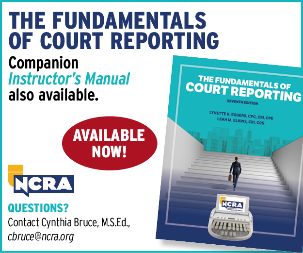 Fundamentals of Court Reporting handbook ad