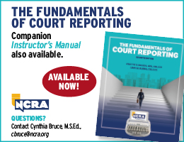 Fundamentals of Court Reporting ad