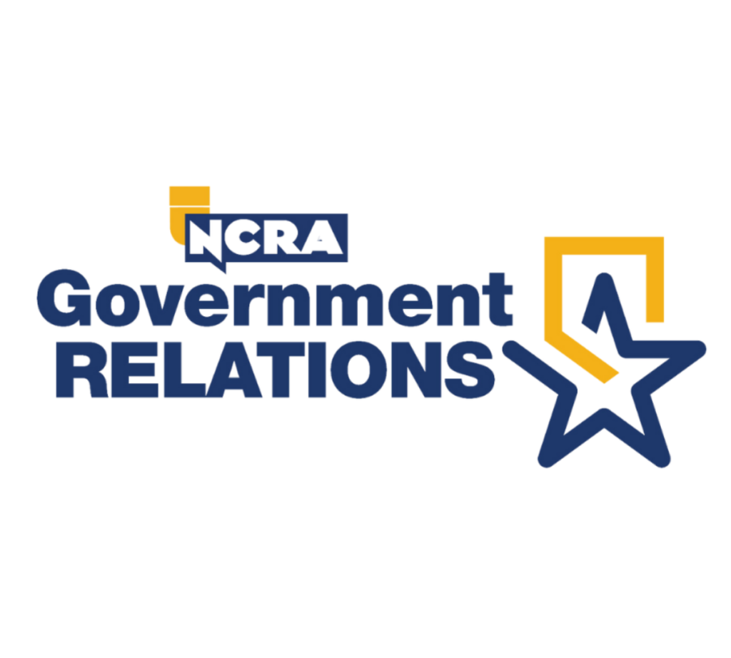 NCRA logo with text in bold blue letters that read Government Relations. There is a blue star to the right of the text.